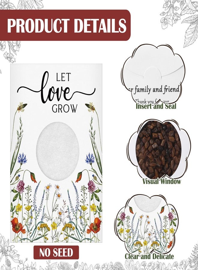 Fumete 100 Pcs Let Love Grow Seed Packets Wedding Favor for Guests Bulk Seed Envelope Kraft Bag with Window Flower Resealable Seed Storage Packets for Wedding Party Favors Bridal Shower No Seed - Image 3