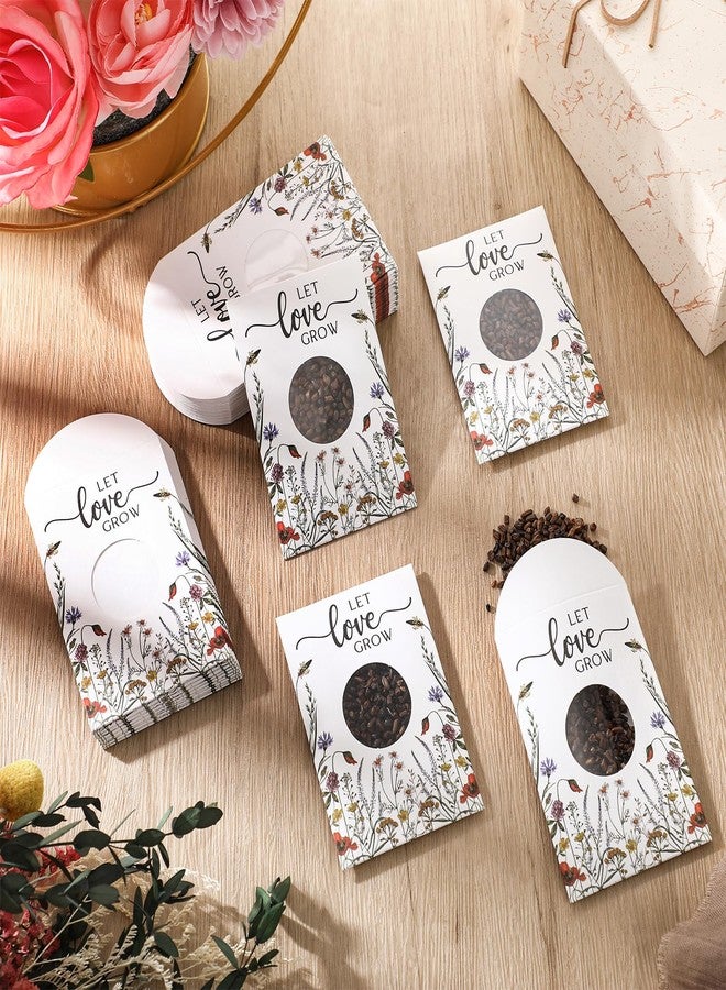 Fumete 100 Pcs Let Love Grow Seed Packets Wedding Favor for Guests Bulk Seed Envelope Kraft Bag with Window Flower Resealable Seed Storage Packets for Wedding Party Favors Bridal Shower No Seed - Image 4