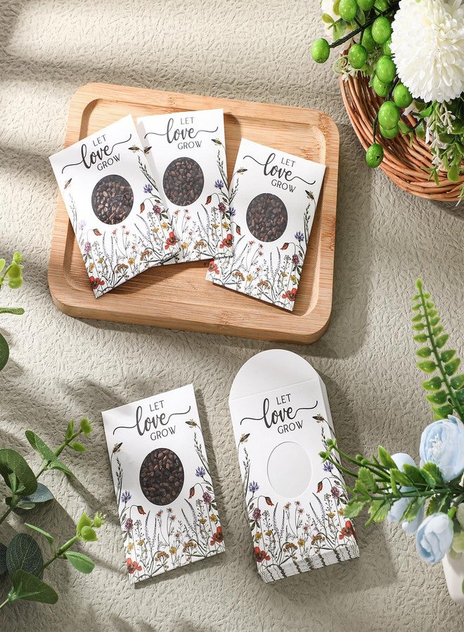 Fumete 100 Pcs Let Love Grow Seed Packets Wedding Favor for Guests Bulk Seed Envelope Kraft Bag with Window Flower Resealable Seed Storage Packets for Wedding Party Favors Bridal Shower No Seed - Image 5