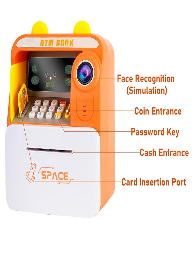 Magicwand® FACE Recognition Musical Money Safe Kids Piggy Savings Bank with Personal ATM Card【Pack of 1】【Orange】 - Image 5