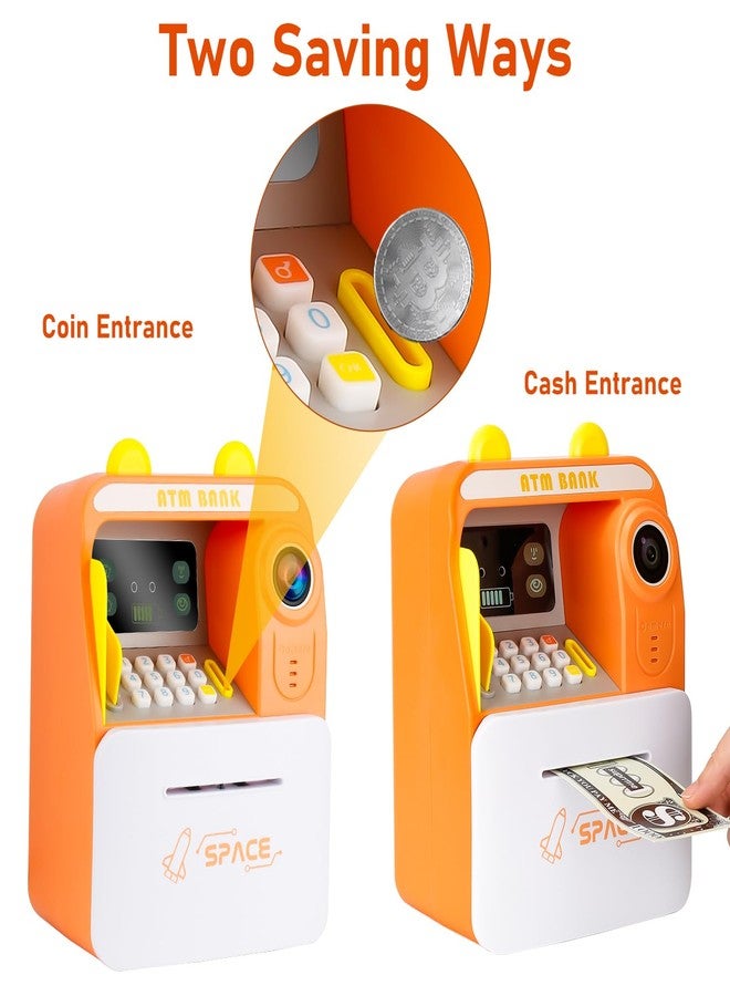 Magicwand® FACE Recognition Musical Money Safe Kids Piggy Savings Bank with Personal ATM Card【Pack of 1】【Orange】 - Image 3