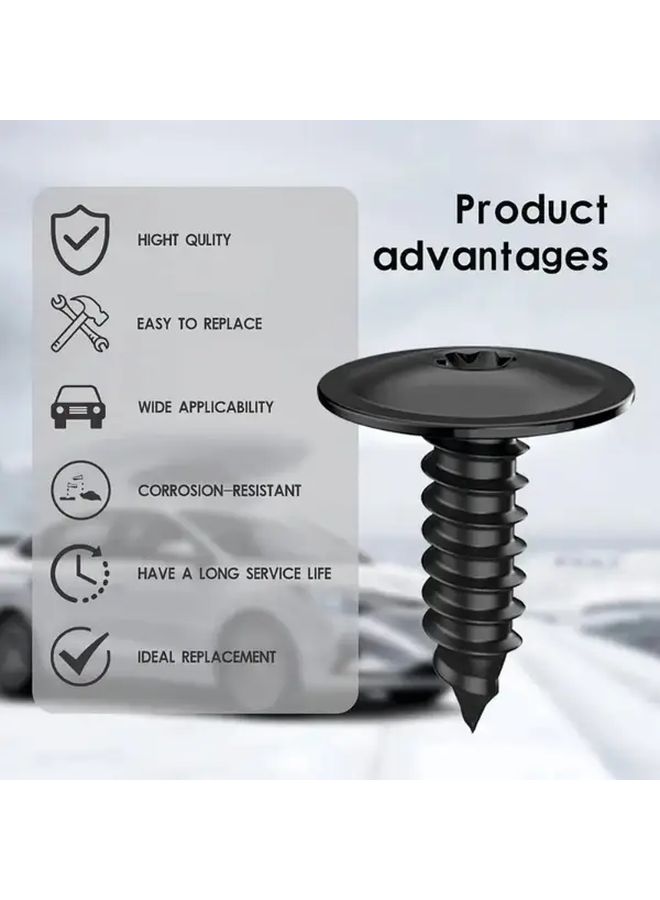 100 Pcs M5x16mm Self Tapping Screws Black Oxide Flat Head for Car Door Panel - Image 2
