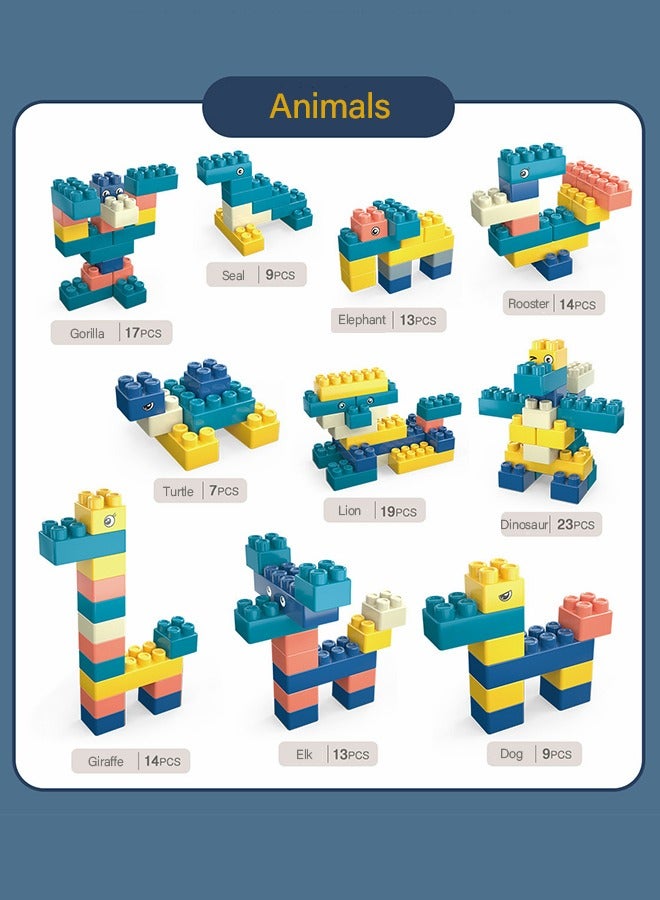 300PCS Building Blocks Set with 1 Storage Box, Toy Gift Set,STEM Toys Educational Toys Sets Solid Plastic Sensory Toys for Preschool Kids Boys and Girls - Image 5