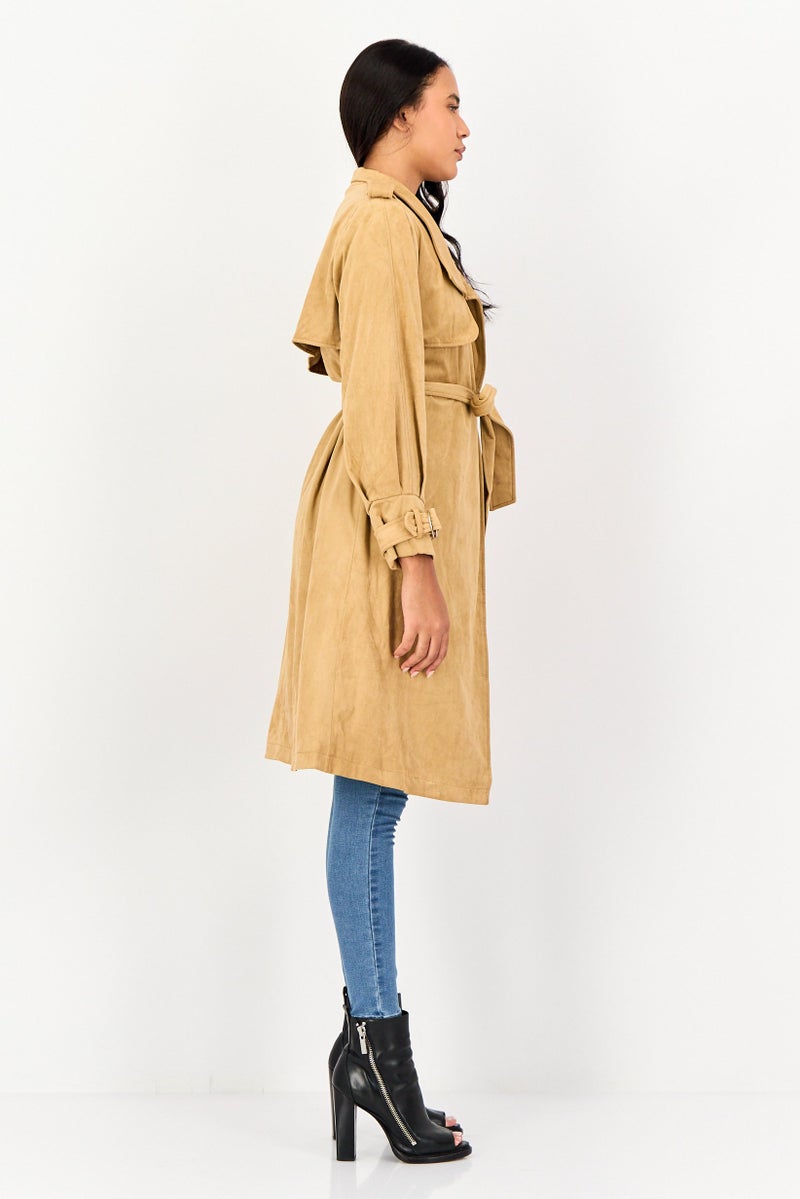 SELECTED معطف ترنش نسائي من سيلكتد إكس الدنمارك بلون تان مع حزام - Image 2