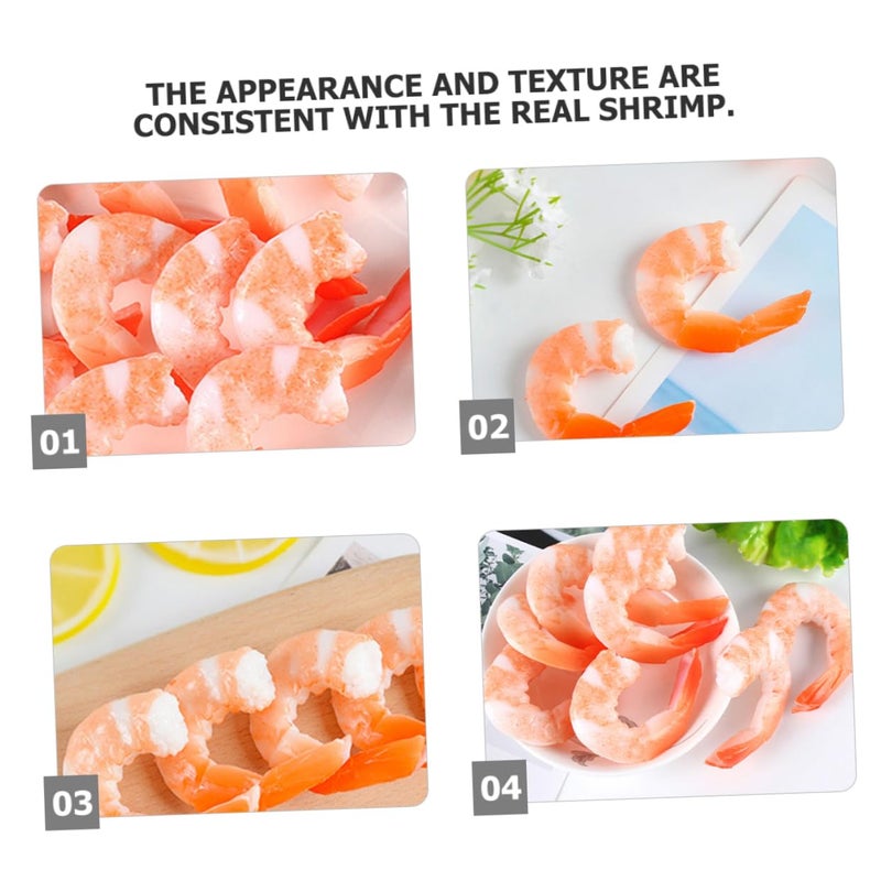 Realistic Artificial Peeled Shrimp Model 8pcs Set for Photography Display Decor - Image 4