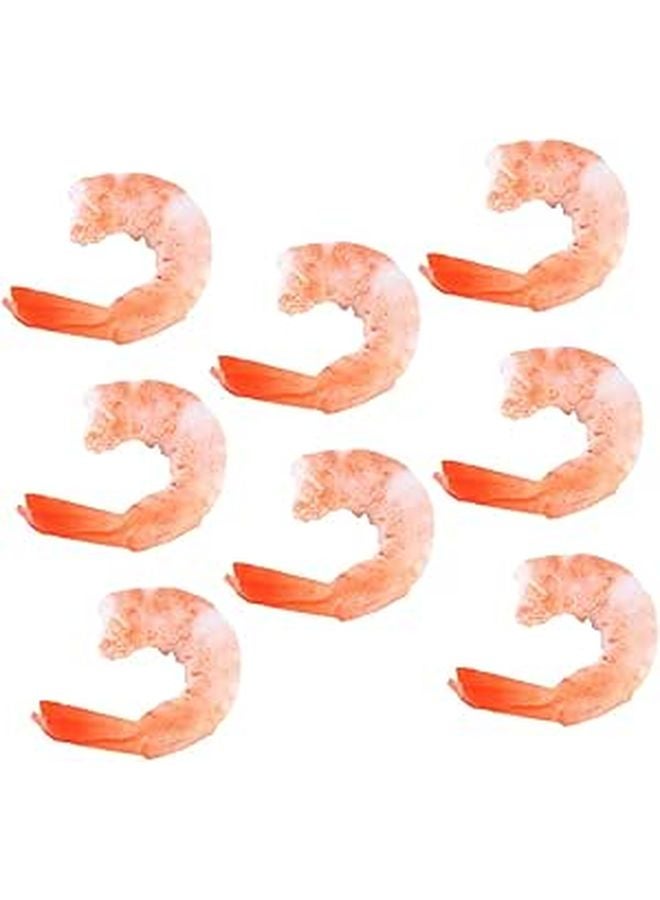 Realistic Artificial Peeled Shrimp Model 8pcs Set for Photography Display Decor - Image 1