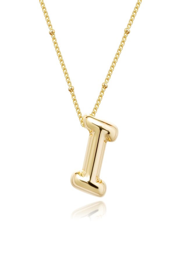Ewrkbrㅤ Balloon Initial Necklaces for Women, Dainty Balloon Letter Pendant Necklace 14k Gold Plated Personalized Puffy Custom Name Necklace Cute Simple Initial Pendant Necklace Jewelry Gifts - Image 1
