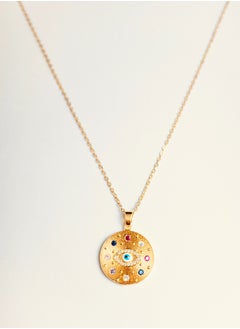 Gold-Plated Evil Eye Pendant Necklace for ladies, 18k Gold Plated necklace