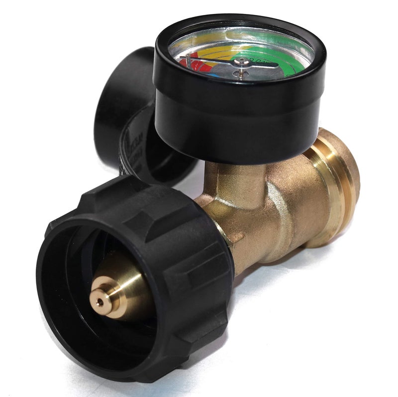 DOZYANT Propane Tank Gauge Level Indicator LP Gas Pressure Meter Color Coded Universal for Cylinder, BBQ Gas Grill, RV Camper, Heater and More Appliances - Type 1 Connection, Black - Image 5