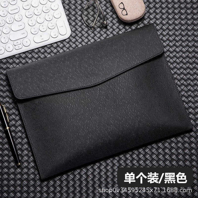 Generic Customizable A4 Business Office File Folder High-End Leather Document Bag With Logo Printing Option Storage Capacity Black-a4 water ripple-file bag 