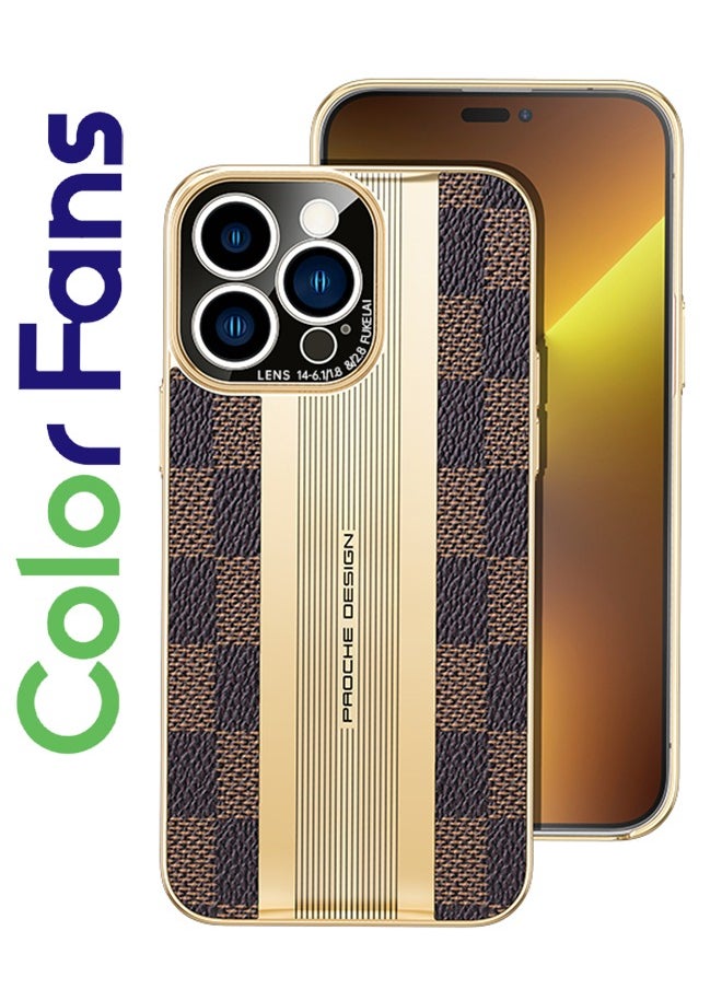 Color Fans - High-end Leather Case for iPhone 14 Pro 6.1 inch All-inclusive Lens Protection Cover - Image 1
