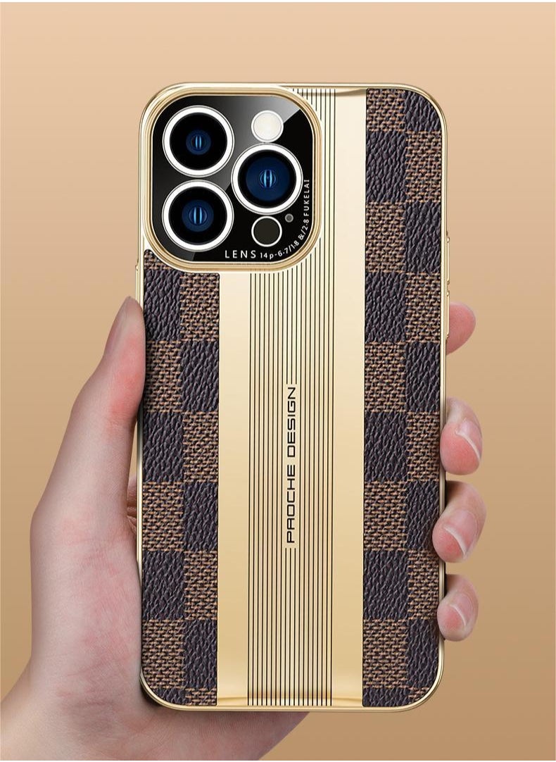 Color Fans - High-end Leather Case for iPhone 14 Pro 6.1 inch All-inclusive Lens Protection Cover - Image 1