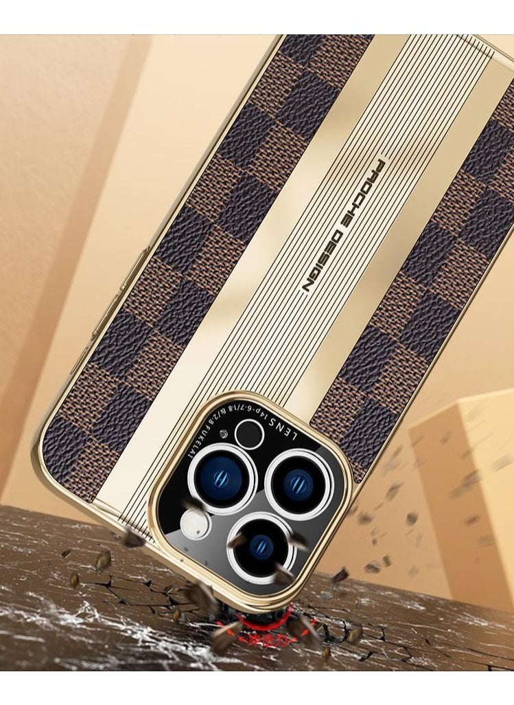 Color Fans - High-end Leather Case for iPhone 14 Pro 6.1 inch All-inclusive Lens Protection Cover - Image 1
