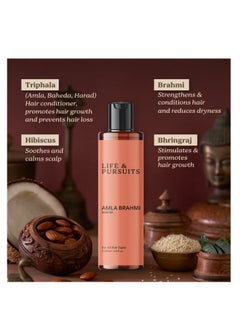 Life & Pursuits Life & Pursuits Organic Amla Brahmi Hair Oil (200 ml) for Hair Growth with Triphala, Hibiscus, Castor, Sesame, Coconut, Bhringraj & Lemon oil  - Image 2