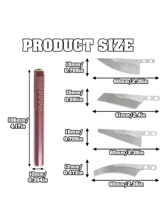 Mini Hand Saw Model MS 108RD008K With 4 Blades For DIY Craft Hobby Cutting Tool Kit - Image 3