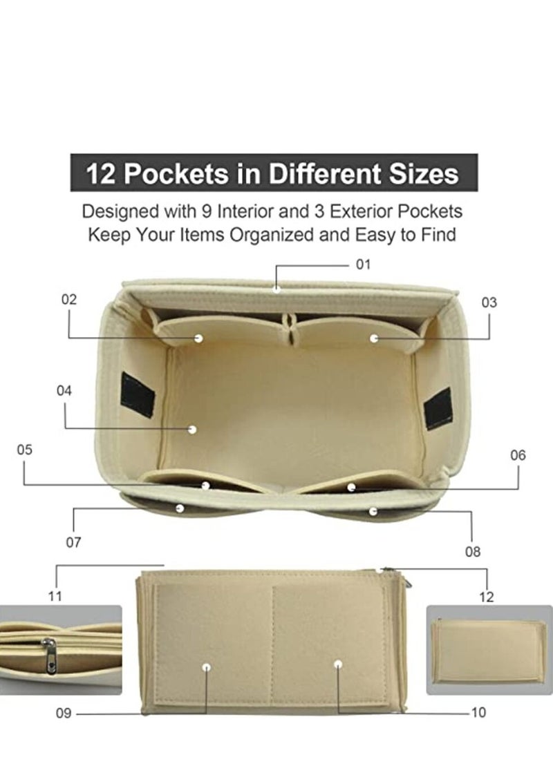 LYNLYN - Felt Purse Bag Organizer Insert with zipper For Speedy Neverfull Tote and More - Image 1
