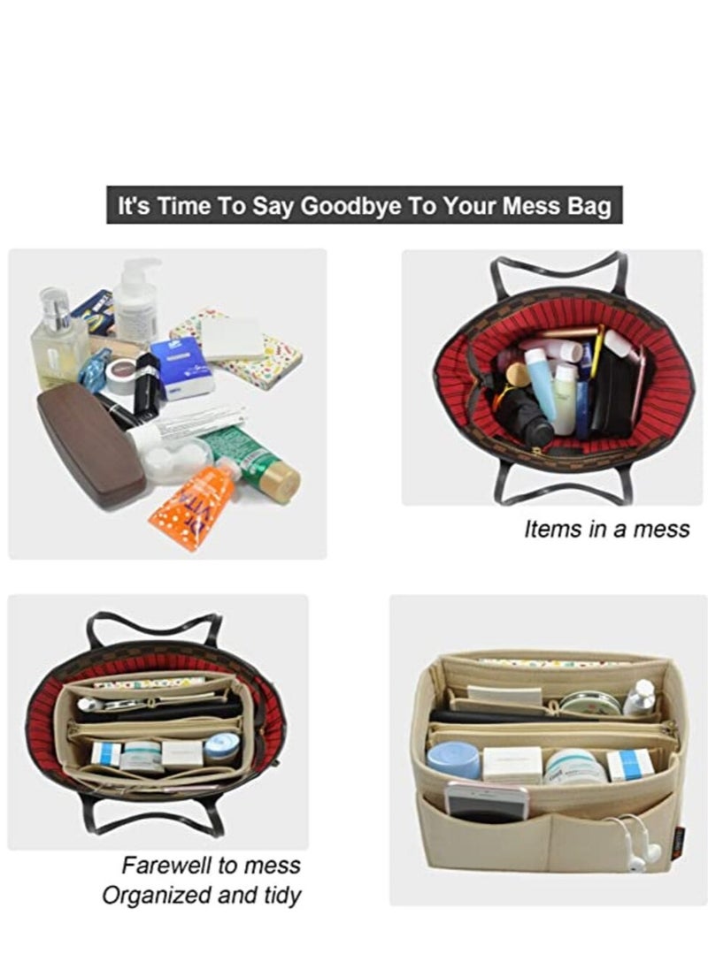 LYNLYN - Felt Purse Bag Organizer Insert with zipper For Speedy Neverfull Tote and More - Image 1