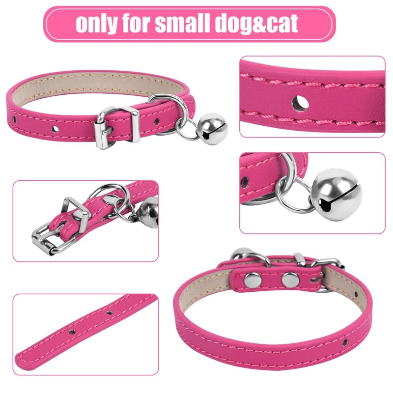 ChengFu XXS Dog Collar Teacup Dog Collar, Pink Dog Collars, Teacup Dog Collars for Small Dogs Cats, Pink, 3/8 inch Width - Image 2