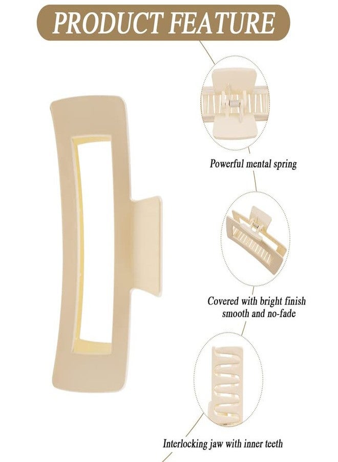 SHIDARA 4 Pack Extra Large Hair Claw Clips for Women, 5'' Hair Clips for Thick and Long Hair, 90's Non-slip Square Jaw Clips for Curly Hair, Strong Hold Bright Hair Clamps - Image 3