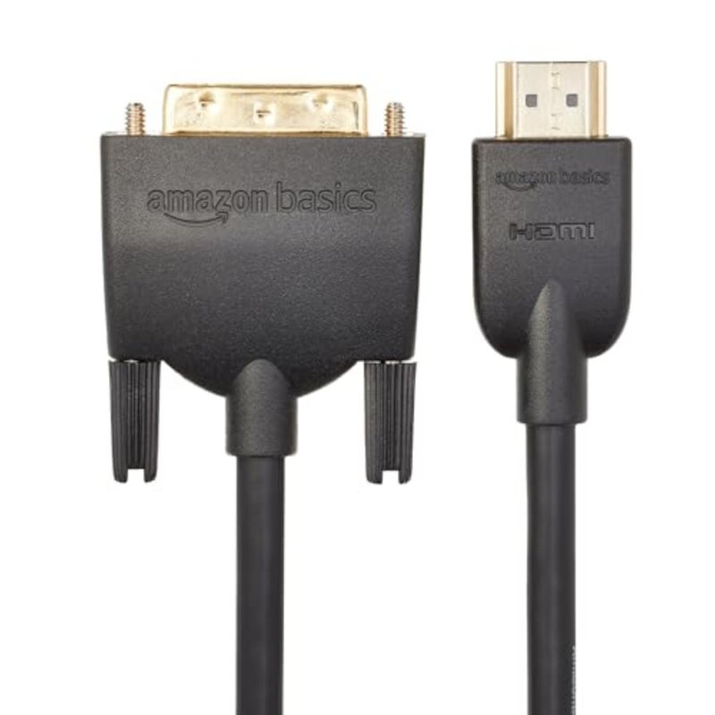 كابل محول HDMI إلى DVI، ثنائي الاتجاه 1080 بكسل، مطلي بالذهب، أسود، 6 أقدام 2 متر، حزمة واحدة - Image 3
