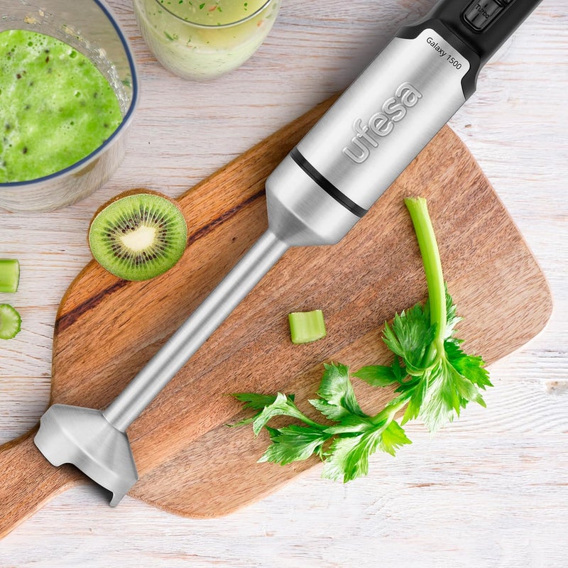 Ufesa Galaxy Hand Blender, Power 1500 W, Variable Speed Control + Turbo, 4 Stainless Steel Blades, Ergonomic and Splash-free Design, Measuring Cup, BPA-Free - Image 5