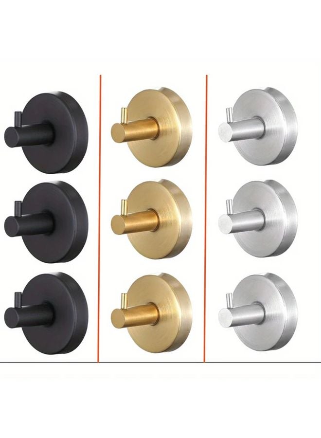 Black Stainless Steel Suction Cup Hooks No Drilling Adhesive Free Towel Holder - Image 2