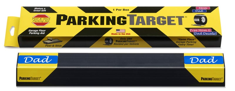 IPI ParkingTarget 16” 1 pcs U.S.A. Garage Heavy Duty Parking Aid Car Stop Indicator Protects Car & Walls Stopper Easy Install Peel and Stick Gadget ipi-100 1 Pack, Part - 16"L x 1.25”H - Image 1