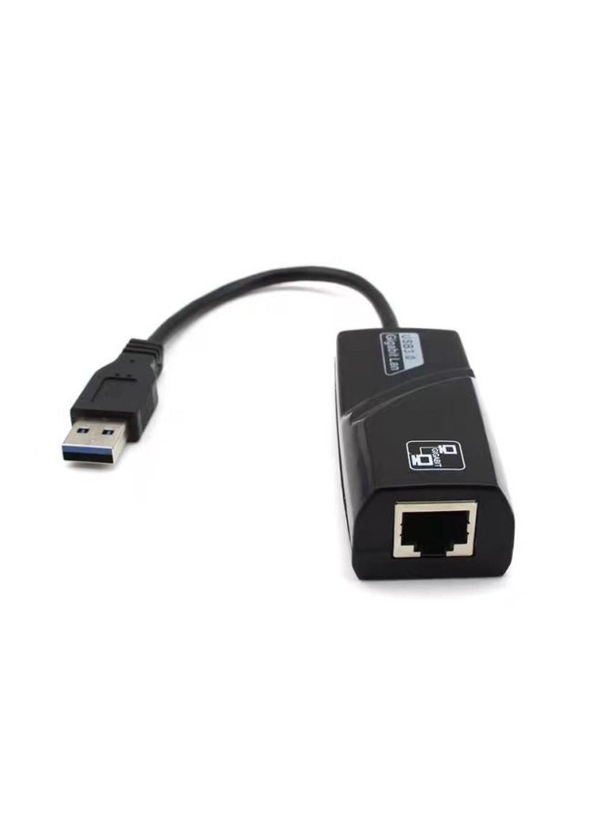 Wired Network Adapter USB 3.0 To Gigabit Ethernet RJ45 Black  - Image 2
