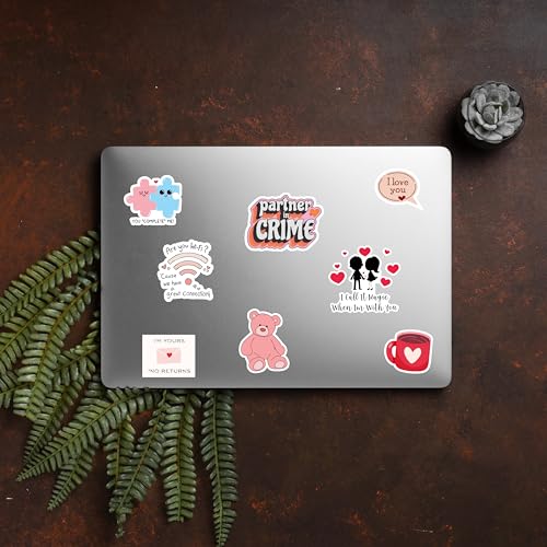 D2C Valentine Day Sticker Pack, 54 Pieces Love-Themed Waterproof Decals, Romantic Designs for Laptops, Journals, Scrapbooks & Gift Wrapping – Aesthetic Couple & Heart Designs Glitter Finish - Image 2