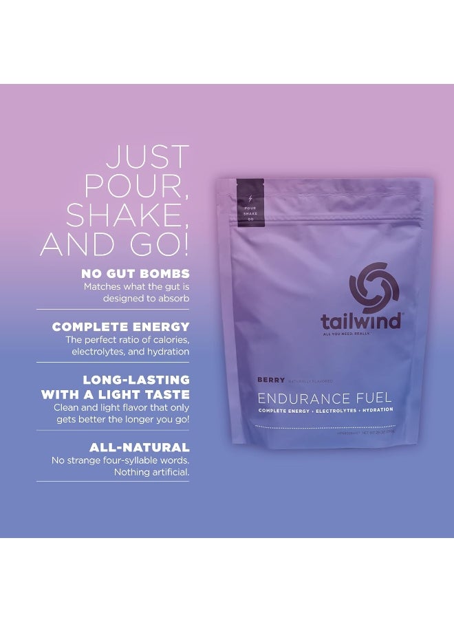 Tailwind Nutrition Endurance Fuel, Electrolyte & Hydration Sports Drink Mix Powder, Gluten-Free, Vegan, Berry, 30 Servings  - Image 2
