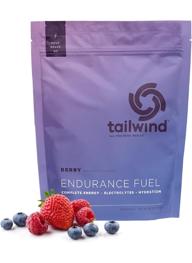 Tailwind Nutrition Endurance Fuel, Electrolyte & Hydration Sports Drink Mix Powder, Gluten-Free, Vegan, Berry, 30 Servings  - Image 1