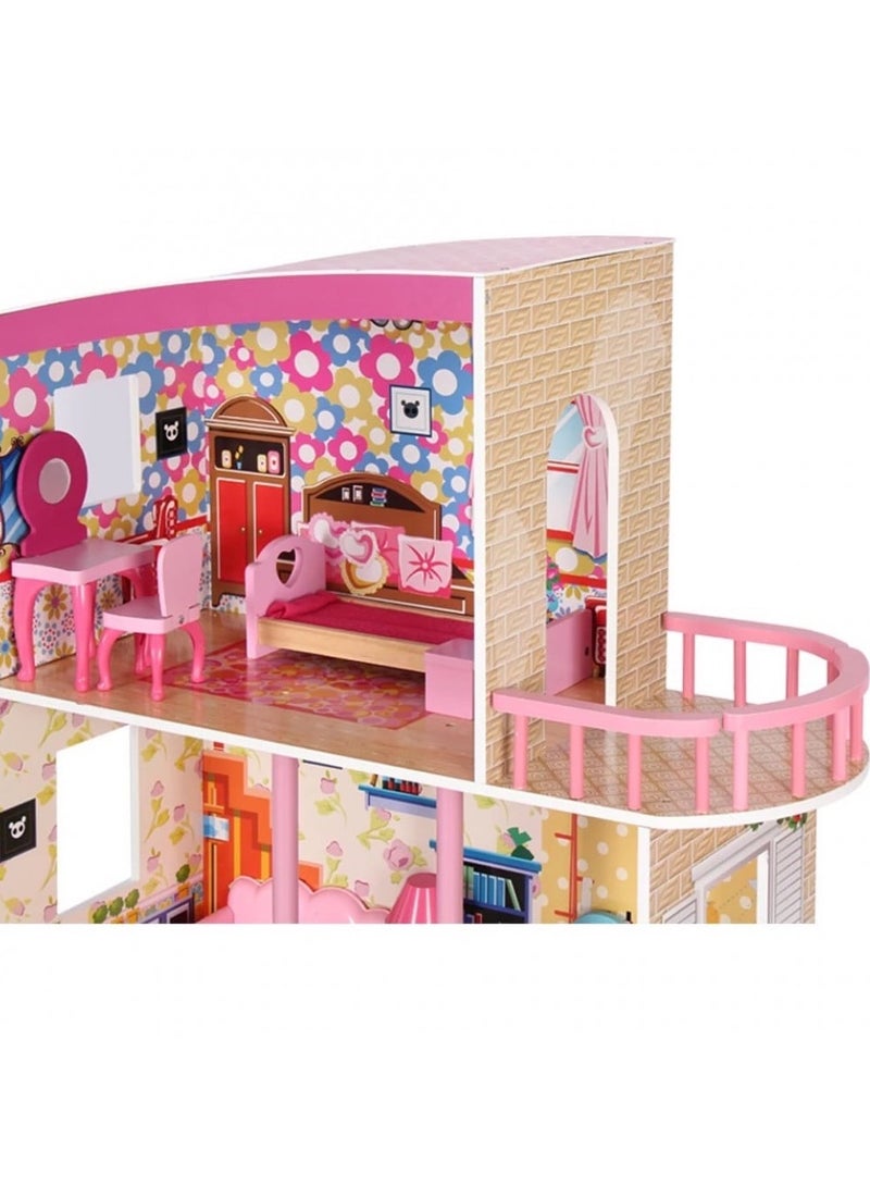 Wooden doll house with furniture  - Image 5