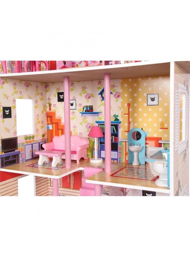 Wooden doll house with furniture  - Image 4