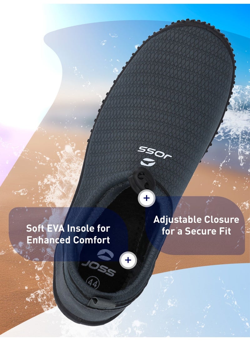 Joss Coral Walking Slippers Grey – Comfortable Beach Footwear with Durable TPR Sole, Soft EVA Insole, and Adjustable Fit for Safe and Enjoyable Walks - Image 3