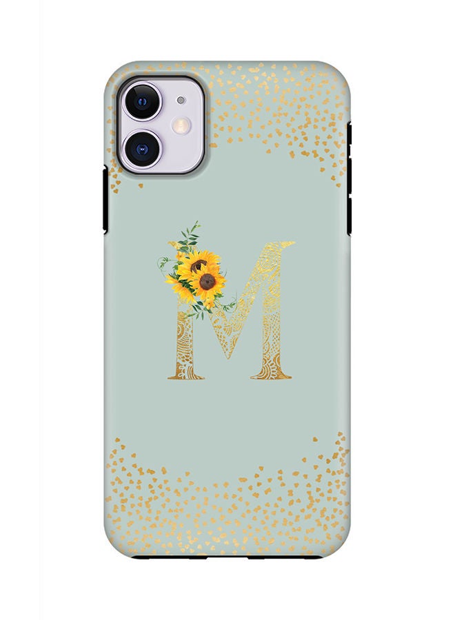 Stylizedd Monogram Tough Series for Apple iPhone 11 Custom Initials Floral Mandala Pattern Tough Pro Dual Layer hybrid PC inner TPU protection Alphabet- M (Light Green) - Image 1