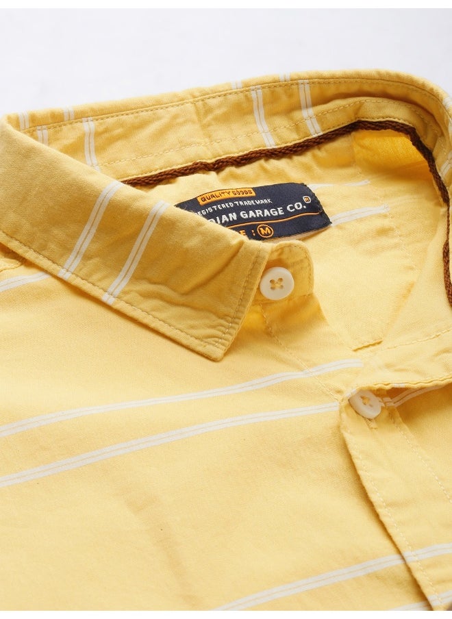 Yellow Slim Fit Casual Striped Shirt - pzsku/Z6D7DF8213D1E16CE2245Z/45/_/1735968726/27b02c1e-666e-424f-852f-f870c0d5b0bb