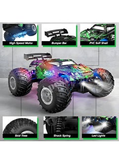 Apexma 2.4ghz Remote Control LED Light 1:18 Scale Rechargeable Speeding Off-Road Vehicle - Toy Bigfoot Jeep - Full Function Lighted Off-Road Car  - Image 3