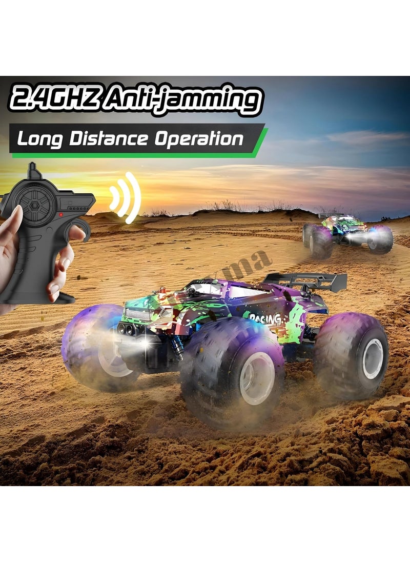 Apexma - 2.4ghz Remote Control LED Light 1:18 Scale Rechargeable Speeding Off-Road Vehicle - Toy Bigfoot Jeep - Full Function Lighted Off-Road Car - Image 1