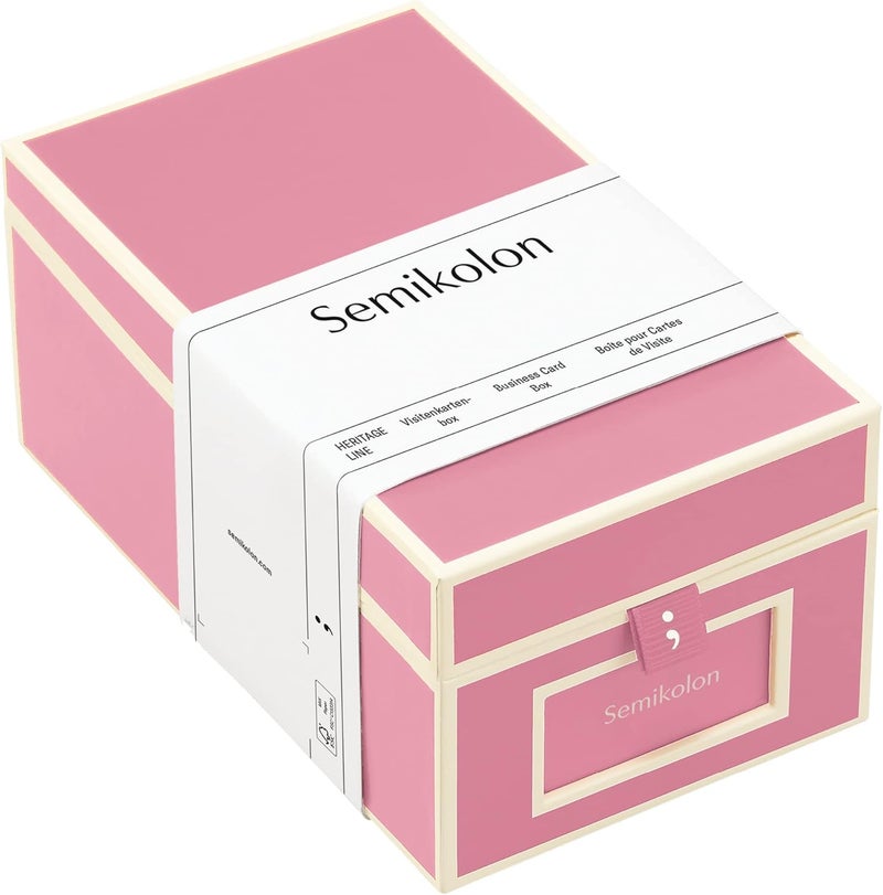 Semikolon - Business Card Box with Alphabetical Tabs, Flamingo - Image 1