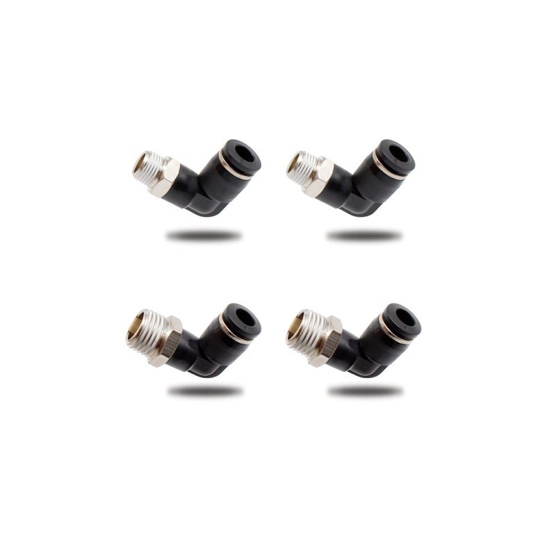 Barakah Pneumatic Connectors, Two Different Models of (6MM × 1/4" and 6MM × 1/8") Male Thread Quick Fittings Black Air Fittings Adapter for Trachea and Automation Equipment, Can be Used for DIY Tools (4 Pcs) - Image 2