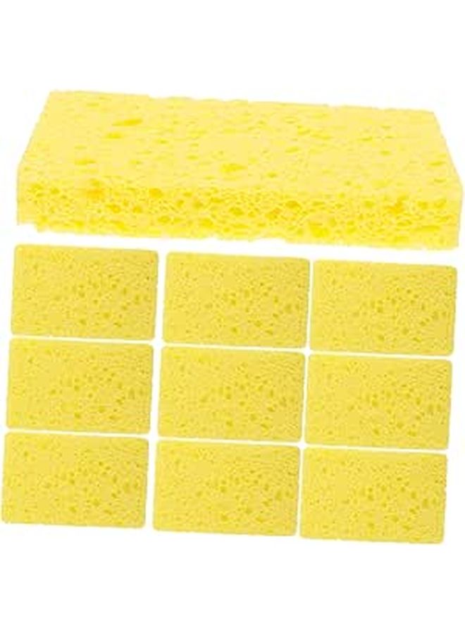 10 Pack Reusable Kitchen Sponge Scrubber Pads Non Scratch Cellulose Material For Wok And Dish Washing Durable Efficient Cleaning - Image 1