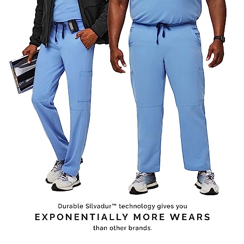 FIGS Axim Cargo Scrub Pants for Men – Ceil Blue, Short XS - Image 4