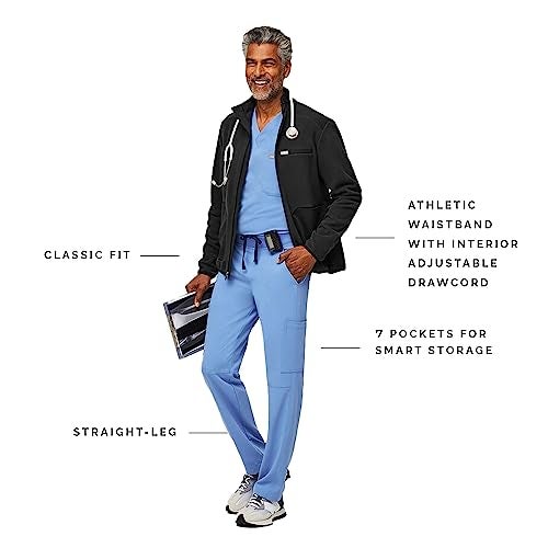 FIGS Axim Cargo Scrub Pants for Men – Ceil Blue, Short XS - Image 2