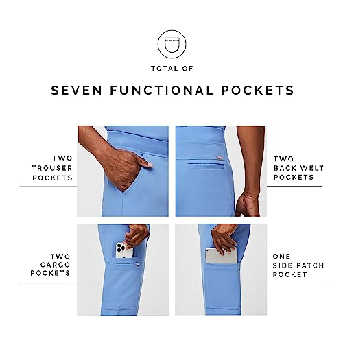 FIGS Axim Cargo Scrub Pants for Men – Ceil Blue, Short XS - Image 5