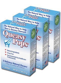 Three Lollies Three Lollies Queasy Pops - Lollipop Sticks for Nausea Relief, Motion Sickness & Dry Mouth - Natural Ingredients - 7 ct (3-Pack) 