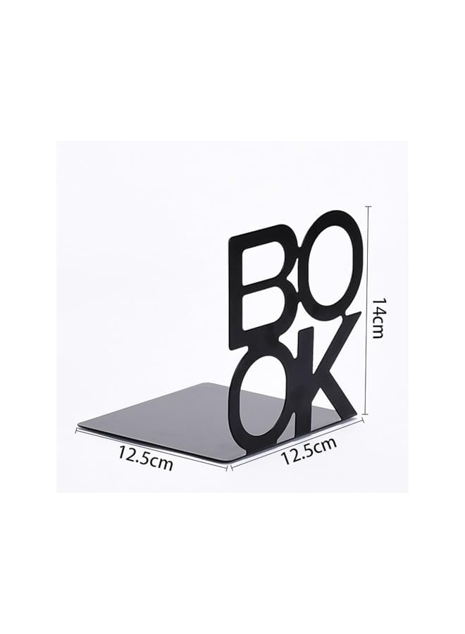 The Bros Book Stand Clip, Reusable Bookshelf Organiser, Metal Book End Bracket, Black - Image 2