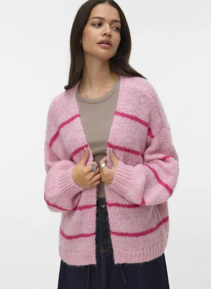 VERO MODA VMMAYBE Art-Inspired Long Sleeve Open Cardigan