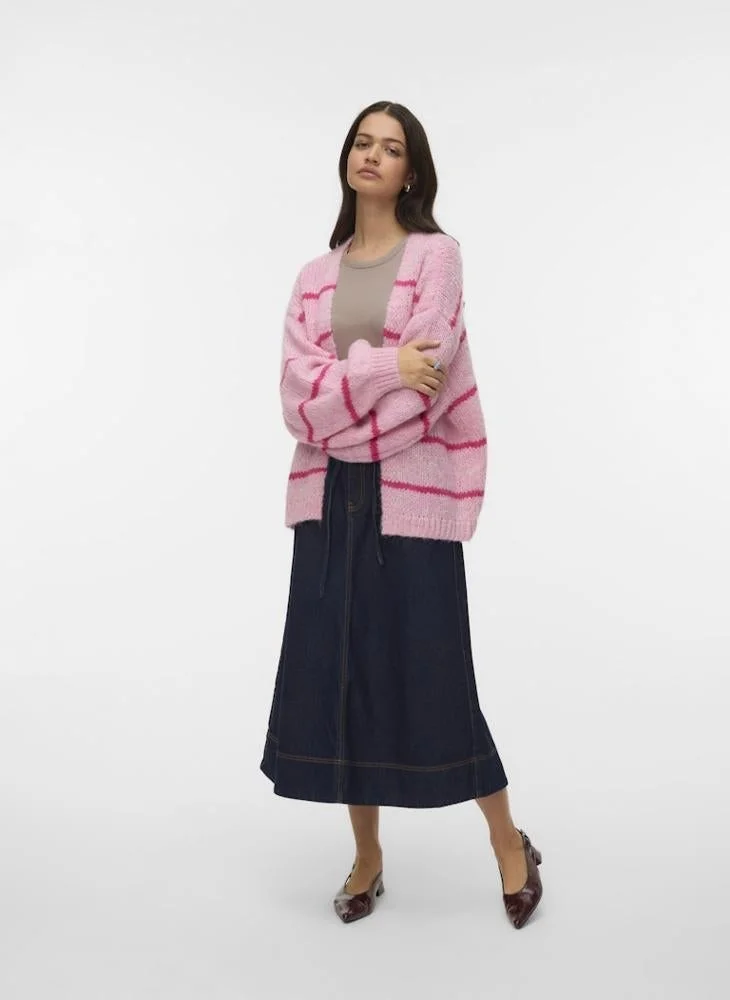 VERO MODA VMMAYBE Art-Inspired Long Sleeve Open Cardigan
