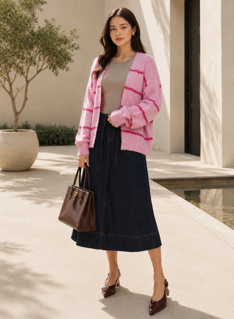 VERO MODA VMMAYBE Art-Inspired Long Sleeve Open Cardigan - Image 5