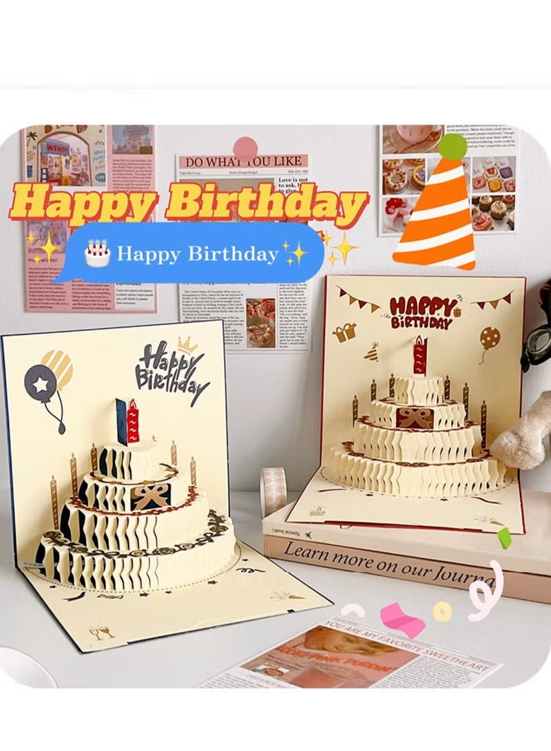 3 in 1 Birthday Cards with Music, 3D Blessing Cards with Lights, Cake Greeting Card, High-Quality Materials, Perfect Gift for Kids, Classmates, Friends（red） - Image 5